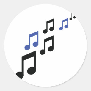 Adesivo notas de música azul preta