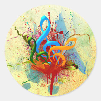 Adesivo Notas de música coloridas