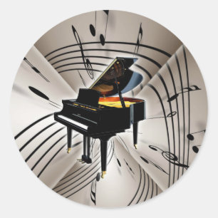 Adesivo Notas e funcionarios do piano