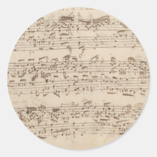 Adesivo Notas Musicais Antigas - Partitura de Bach