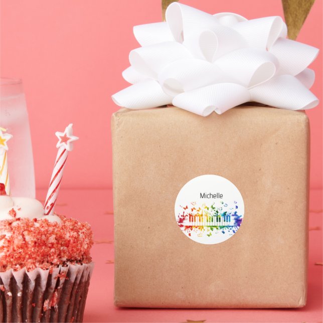 Adesivo Notas Musicais e Chaves Pianas Pretas e Douradas (Festa)