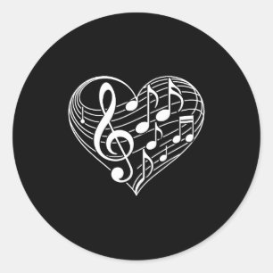 Adesivo Notas Musicais em Forma de Coração Dia dos Namorad