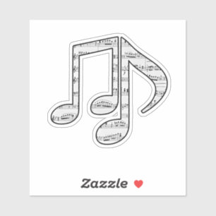 Adesivo Notas Musicais em Preto e Branco