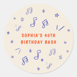Adesivo Notas Musicais Ilustrações Desenhadas à Mão 40º An