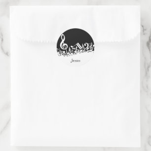 Adesivo Notas musicais misturadas brancas personalizadas