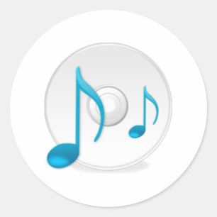 Adesivo Notas musicais no CD