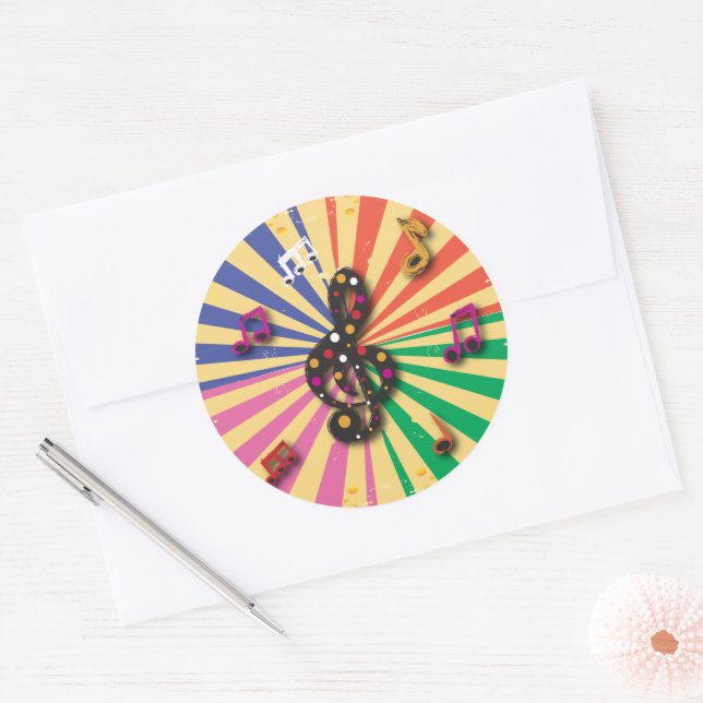 Adesivo Notas Musicais sobre o Fundo Sunsplash (Envelope)