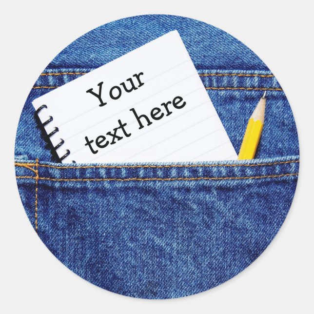 Adesivo Notebook "Your Text Here" no bolso (Frente)