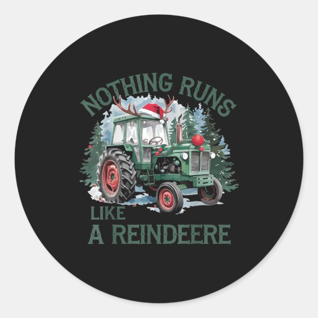 Adesivo Nothing Runs Like A Reindeer Christmas Tractor Far (Frente)