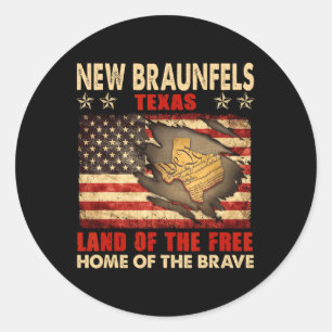 Adesivo Nova Braunfels Texas EUA Bandeira 4 De Julho