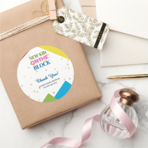 Adesivo Nova Criança no Chá de fraldas Colorido do Bloco