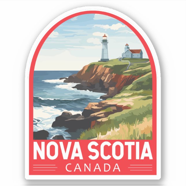 Adesivo Nova Escócia Canada Viagem Art Vintage (Frente)