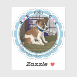 Adesivo Nova Foto Personalizada De Cão Pet Puppy