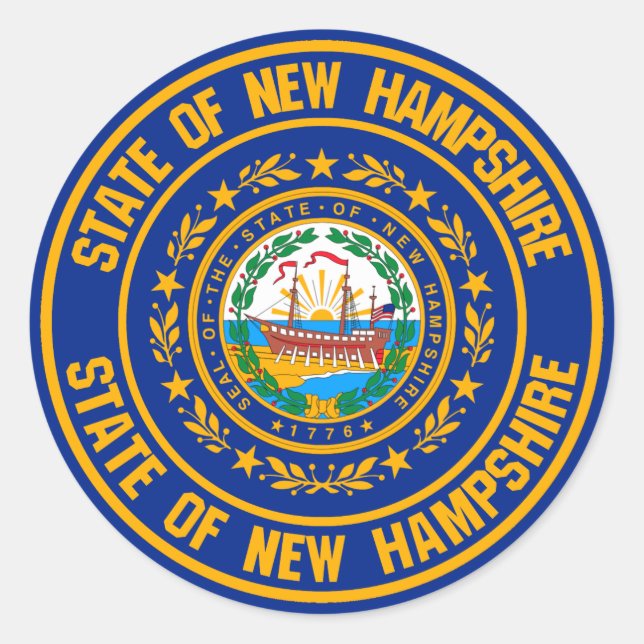 Adesivo Nova Hampshire Round Emblem (Frente)