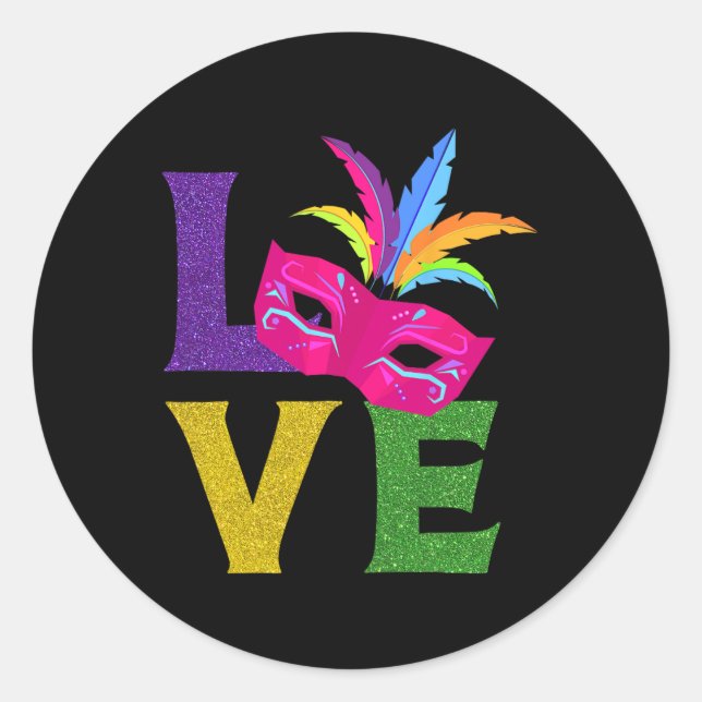 Adesivo Nova Orlean Carnival, Festa de Máscara Rosa, Mães  (Frente)