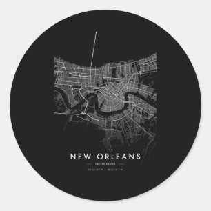 Adesivo Nova Orleans, Coordenadas da Cidade de Louisiana, 