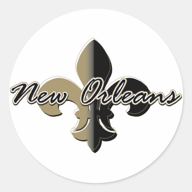 Adesivo Nova Orleans Fleur de lis bk/gd (Frente)