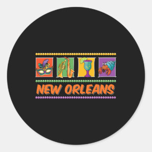 Adesivo Nova Orleans Louisiana Mardi Gras Jazz Vintage Sou