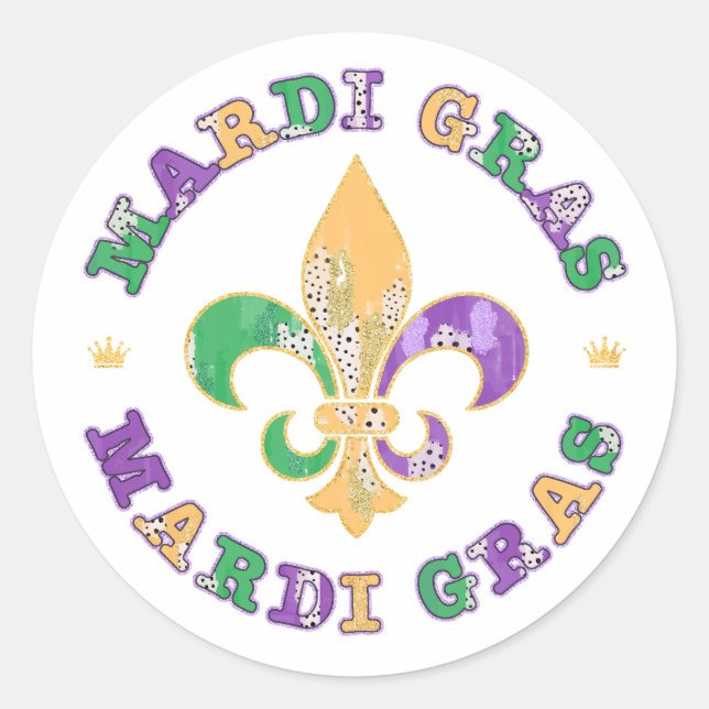 Adesivo Nova Orleans Mardi Gras Fleur De Lis (Frente)