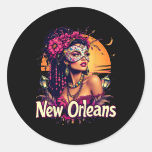 Adesivo Nova Orleans Mardi Gras Máscara Festival de Arte