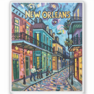 Adesivo Nova Orleans Quarteirão Francês Van Gogh Estilo Vi