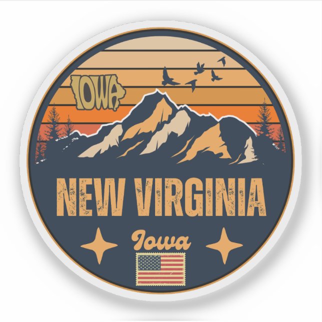 Adesivo Nova Virgínia, Iowa (Frente)