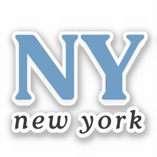Adesivo Nova York Cidade Azul Letra Moderna (Frente)