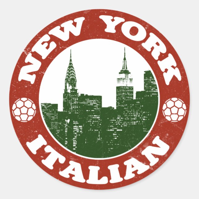 Adesivo Nova York - Italiano Americano (Frente)