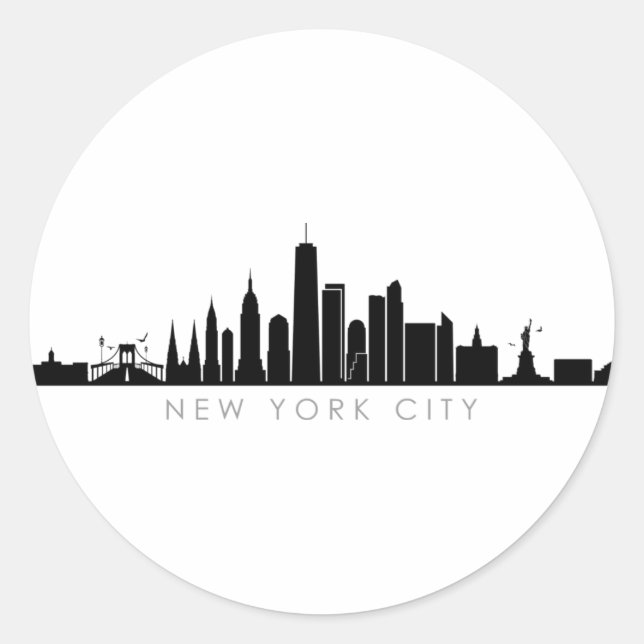 Adesivo NOVA YORK NYC Manhatten EUA City Skyline Silhouett (Frente)