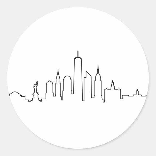 Adesivo NOVA YORK NYC Manhatten EUA City Skyline Silhouett (Frente)