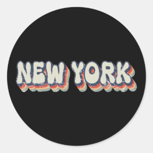 Adesivo Nova York Retro Anos 80 Cidade Cromada