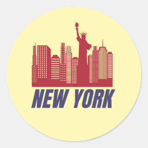Adesivo Nova York Skyline & Liberdade Minimalista