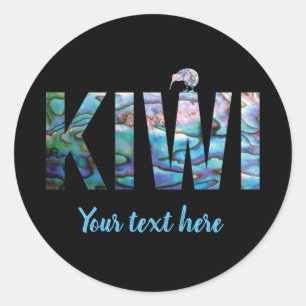 ADESIVO NOVA ZEALAND KIWI PAUA ROUND STICKER PERSONALIZÁV