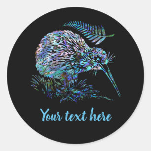 ADESIVO NOVA ZEALAND KIWI PAUA ROUND STICKER PERSONALIZÁV