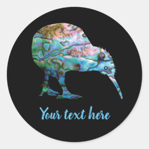 ADESIVO NOVA ZEALAND KIWI PAUA ROUND STICKER PERSONALIZÁV