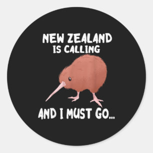 Adesivo Nova Zelândia Está Chamando Ave Kiwi Animal Silves