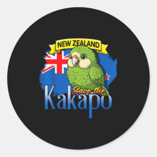 Adesivo Nova Zelândia salve o kakapo adorável passarinho f