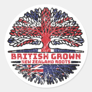Adesivo Nova Zelândia Uk Reino Unido British Tree Roots
