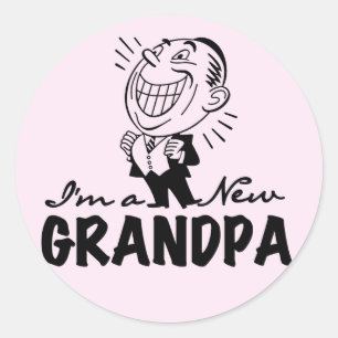 Adesivo Novas camisetas e presentes no vovô sorrindo