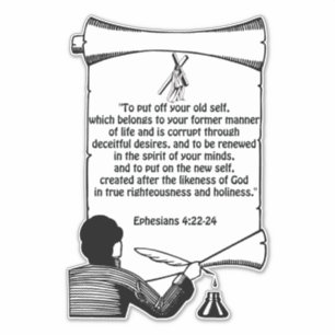 Adesivo Novas Ephesianos de mudança automática 4:22-24 cit