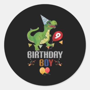 Adesivo Nove anos Presentes 9º Aniversário Garoto Rawr Eu