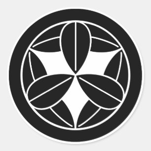 Adesivo Nove folhas de bambu no círculo