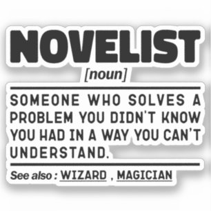Adesivo Novelist Noun Definition Escrevendo criativa Legal