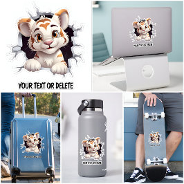 Adesivo Novelly Breakthrough Hole Peeking Cute Tiger Cub