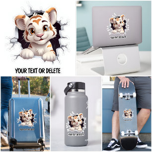 Adesivo Novelly Breakthrough Hole Peeking Cute Tiger Cub