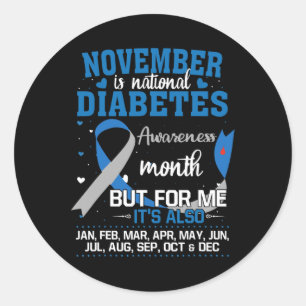 Adesivo Novembro é Mês de Consciência da Diabetes Nacional