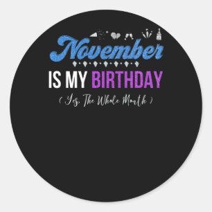 Adesivo Novembro É Meu Aniversário O Mês Todo Novembro