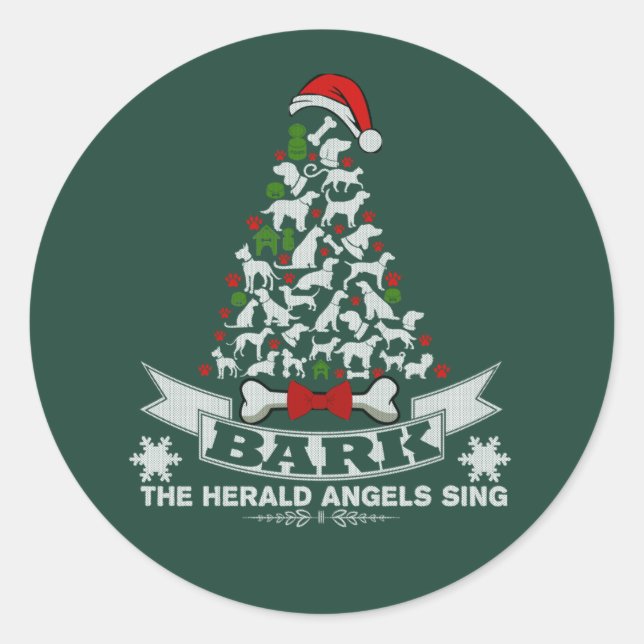 Adesivo Novidade do Cão de Natal do latido (Frente)
