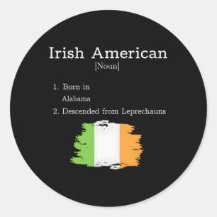 Adesivo Novidade Irlandesa Americana do Alabama