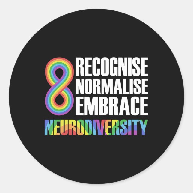 Adesivo Novidade Neurodiversidade Rainbow Infinity Autism  (Frente)